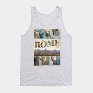 Greetings from Rome in Italy vintage style retro souvenir Tank Top